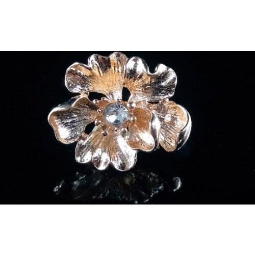 50pcs Alloy Metal Flower Crystal Rhinestone Applique Buckle Button Hairpin Hair Clip Accessories Brooch Invitation Embellishment