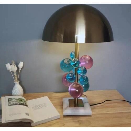 Nordic Minimalist Table Lamp Style Personality Art Living Room Dining Room Bedroom Bedside Metal Mushroom Desktop Decoration