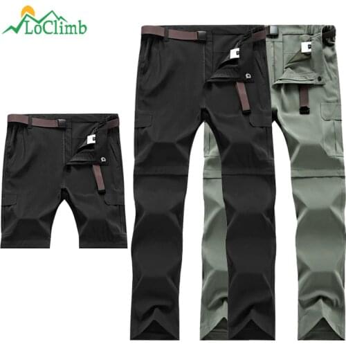 Plus Size 7XL Hiking Pants Men Summer Quick Dry Trousers Mens Climbing Outdoor Zip-Off Pants Trekking Waterproof Pants AM399