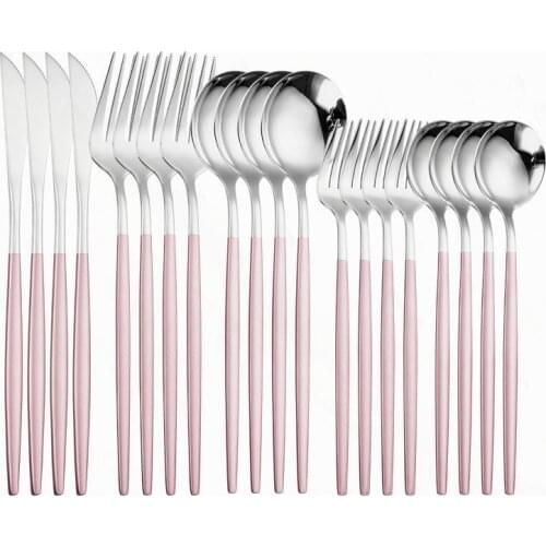 Tableware Cutlery Set Stainless Steel Western 20Pcs Dinnerware Set Kitchen Luxury Dinner Set Complete Spoon Fork Knife Flatware