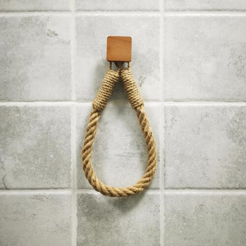 Toilet Paper Holder Hemp Wall-mounted RopeRetro Towel Rack for Home Decoration Paper Towel Stand Bathroom Decor Kitchen Paper
