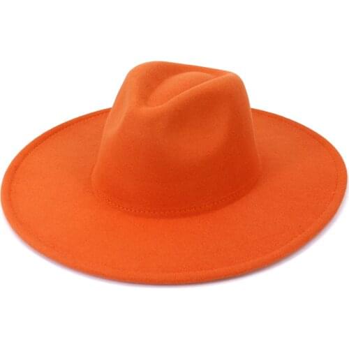 New Hot Lager Brim Unisex Fedora Hats Casual Jazz Hat Wedding Church Women‘s Fedora Hat Elegant Fashion Solid 9.5 cm Brim Hat