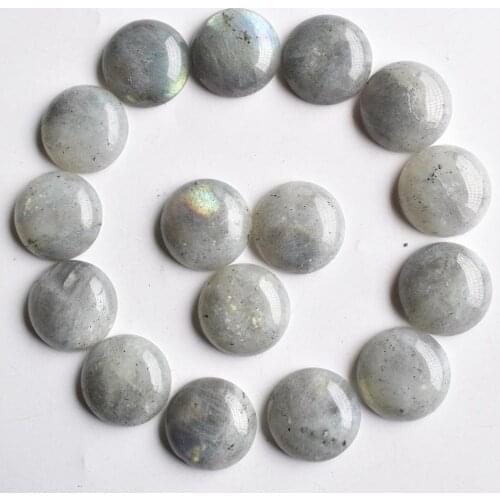 Wholesale 24pcs/lot 2020 new fashion natural Labradorite stone round shape CABOCHON 20mm beads for jewelry accessories making