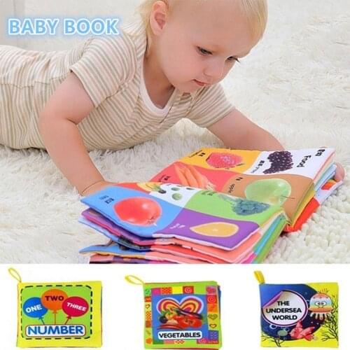 0-12 Months Baby Soft Cloth Book Animal Colors Shape Educational Educate Early Development Learning Toys Toys Intelligence V4V7