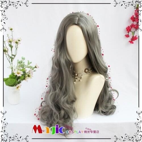 Persona 5 Cosplay Sae Niijima Cosplay Wig Grey Long Curly Synthetic Hair