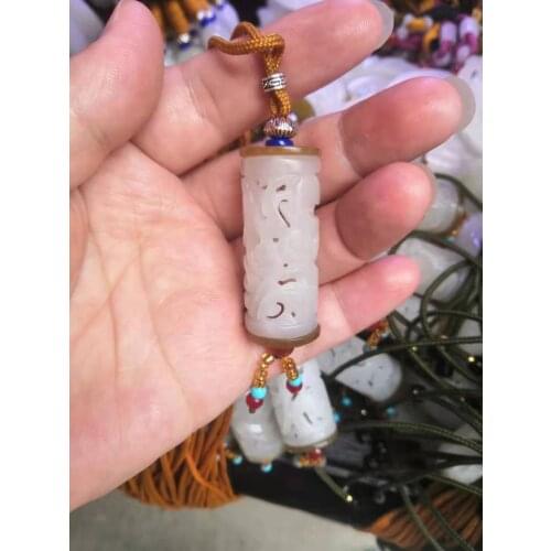 Natural 7a hetian White jade Pendants Handcarved hollow Pendant jade pendant men women pendants jade gift for friends jewelry