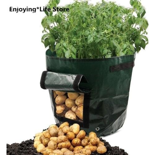 Vegetable Plant Grow Bag DIY Potato Grow Planter PE Cloth Tomato Planting Container Bag Thicken Garden Pot Garden Supplies