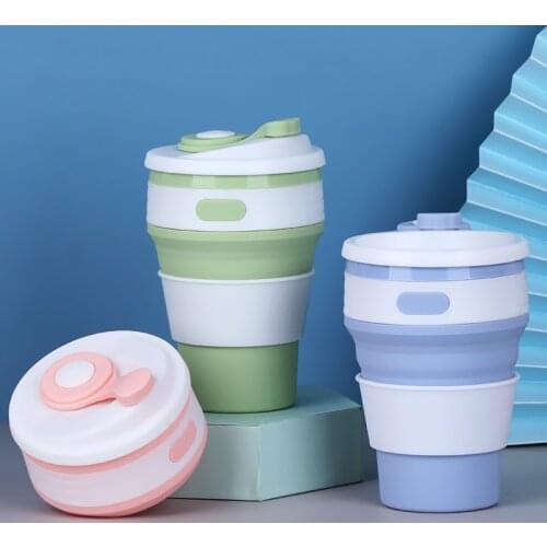 Folding Silicone Cup Portable Silicone Telescopic Drinking Collapsible Coffee Cup Foldable Silica Mug Coffee Cups