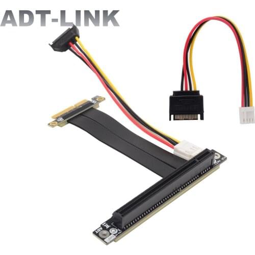 Standard PCIe 3.0 x16 To x4 Riser Cable Flat Mount/Vertical BTC Mining Extension Cable GTX Graphics Card Extender With 4PIN SATA
