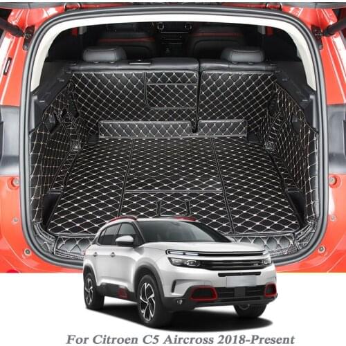 Car Styling PU Leather Rear Trunk Mat For Citroen C5 Aircross 2018-Present LHD Car Boot Mat Carpet Tray Protector Auto Accessory