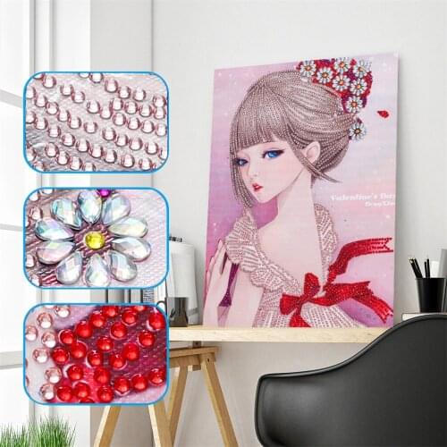 Rhinestone 5D Special Shaped Diamond Painting Cartoons Girl DIY Embroidery Kit Art Decoration Diamond Painting Cross Stitch