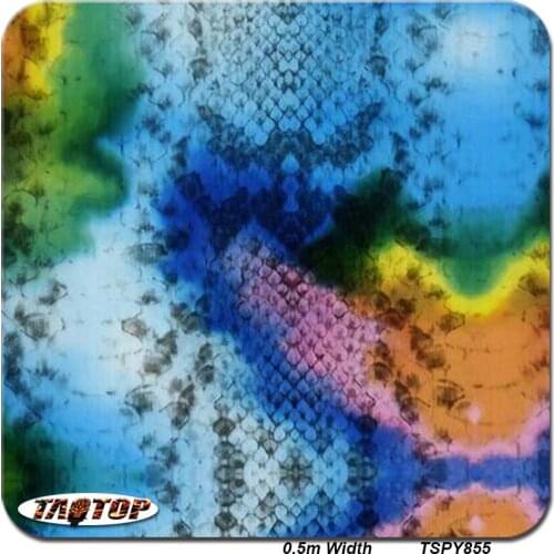 TAOTOP TSKY855 New Colorful 10m*0.5m Snake Pattern Design Animal Skin Water Transfer Printing Film Hydrographic Film