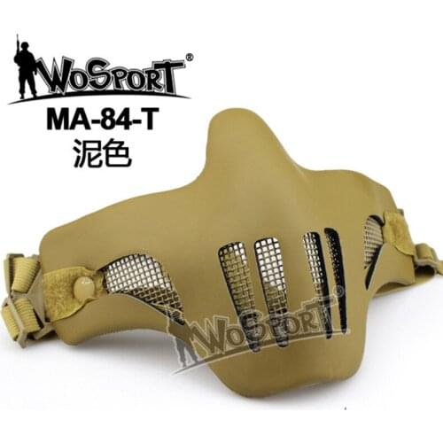 Wosport Outdoor Hunting Combat Swat Military Army Battle Sports Riding Protective Equipment V1 Leather Half Face Tactical Armor
