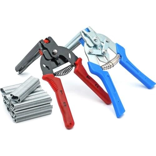 1Set Poultry Cage Clamp Fastening Clamp Installation Cage Pliers and 600 Nails Chicken Mesh Cage Wire Fencing Installation Kit