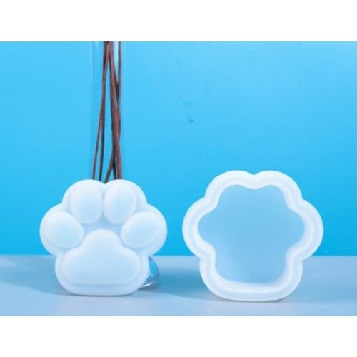 1 Set Cat Paw Storage Box Crystal Epoxy Resin Mold Handmade Jewelry Container Case Silicone Mould DIY Crafts Casting Tool