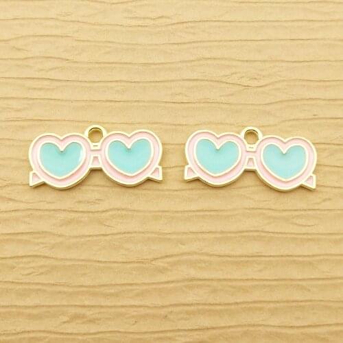 10pcs 10x21mm enamel sunglass charm for jewelry making fashion earring pendant bracelet necklace charms