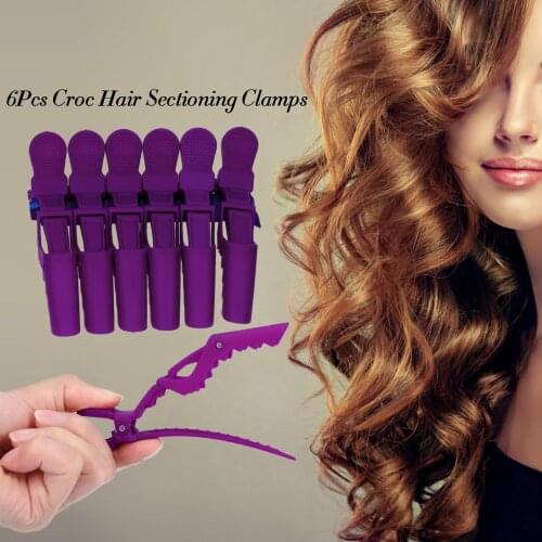 6Pcs Croc Hair Sectioning Grip Clips Hairdressing Cutting Clamps Plastic Salon Styling Alligator Hair Clips Hair Grip Clips