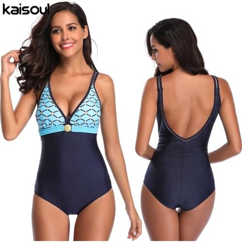 One Piece Grommet Swimsuit Tankini Women Swimming Mermaid Beachwear Blue Sexy Bikini Swimwear New Arrival PushUp Padded Backless