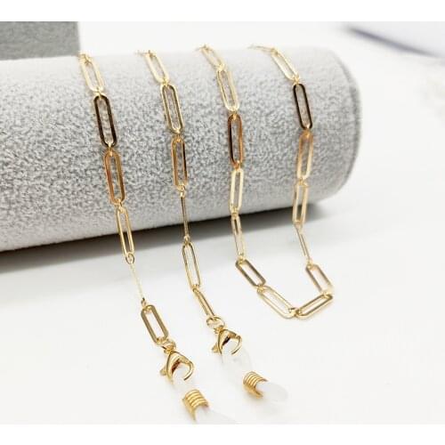 2021 Gold Color Metal Punk Hand-made O-chain Glasses Chain Anti-slip Silicone Mask Holder Chain