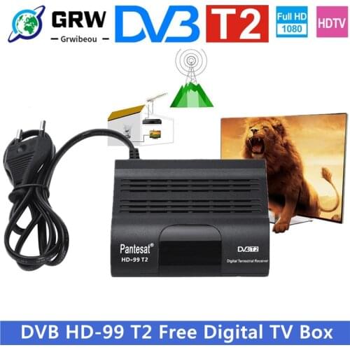 GRWIBEOU HD99 FTA HEVC 265 DVB T2 Digital TV Tuner H.265 TV Receptor Full HD DVBT2 Set-top Box Wifi Receiver DVB-T Youtube