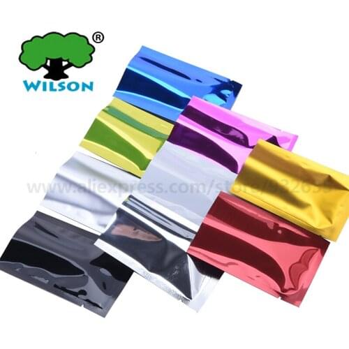 Colorful Foil Plastic Bag 100 PCS Shiny Color Pouch Powder bag Use For Food Storage,Gadgets,Party,Candy,Gif, Tea,cosmetics Pouch