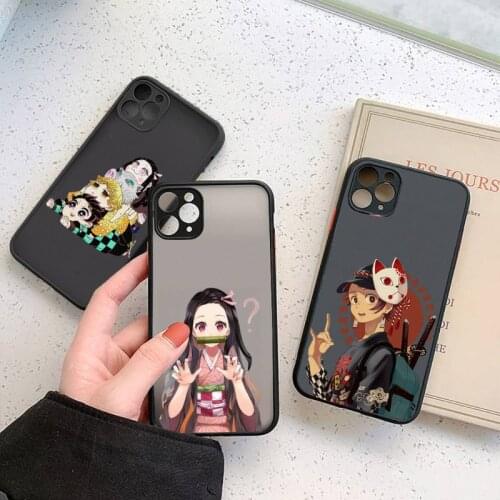 Demon Slayer Nezuko Kimetsu No Yaiba Phone Case For iphone 12 11 7 8 plus mini x xs xr pro max matte transparent cover