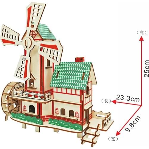 DIY arts and 3D building Handmade Wooden Craft toys Party Arts Puzzles Model Decoration for children kid Toy Birthday Best Gift