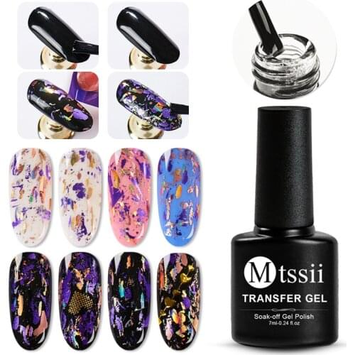 Foil for Nails Nail Art Transfer Foil Holographic Adhesive Decal Starry Glue Foil Nail Tip Manicure Tool Decoration