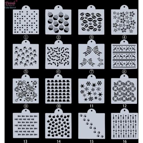 6inch DIY Flower Animal Plastic Cake Stencil Mold Lace Pad Spray Flower for Wall Painting Cupcake Decoration Baking Tool Moulds