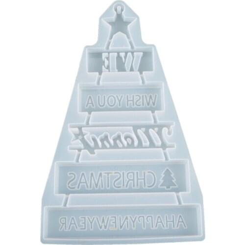MXME Christmas Tree Shape Decoration Mold Epoxy Glue Silicone Mold Table Soft Ceramic Plaster Ornament Pendant Home Decor