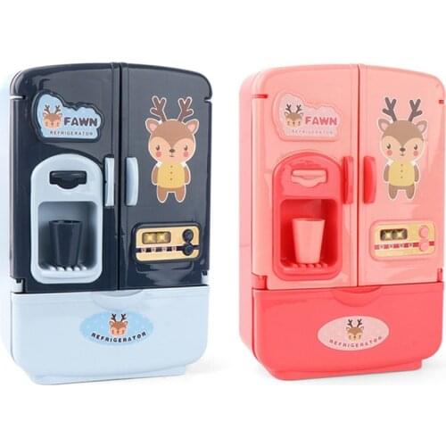 1 Set Simulation Fun Smart Refrigerator Toys Home Appliances Children Pretend Play Double Door Fridge Kitchen Toy