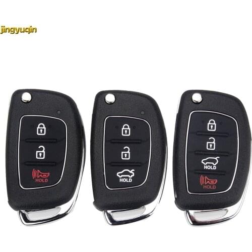 Jingyuqin Flip Remote Car Key Shell for Hyundai HB20 Santa Fe I20 IX35 IX45 Mistra Accent I40 Solaris Elantra Verna Anahtar 3/4B