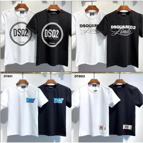 Classic Dsquared2- T-shirt girocollo a maniche corte da uomo e da donna in cotone street hip-hop fan car letter print