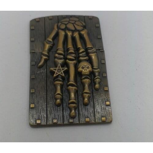 Metal Badge for Kerosene lighter Oil Lighter DIY Handmade Smoker Accessories Gadgets Embossed Skull Palm 010