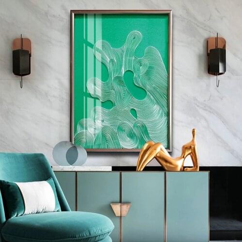 New Simple Modern Designer Model Indoor Living Room Entrance Solid Lines Paper Art Painting Can Be Customized