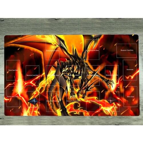 NEW Yu-Gi-Oh! Playmat Red-eyes Black Flare Dragon OCG TCG CCG Yugioh Game Mat Mouse Pad With Zones + Free Bag Gift