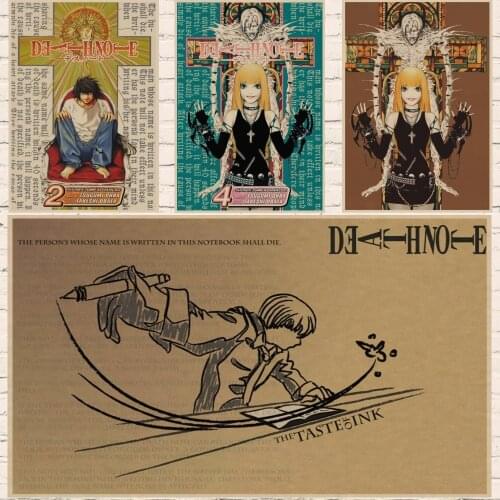 New Japanese cartoon death note Animation kraft paper retro Poster bar cafe decoration child birthday gift vintage paintings