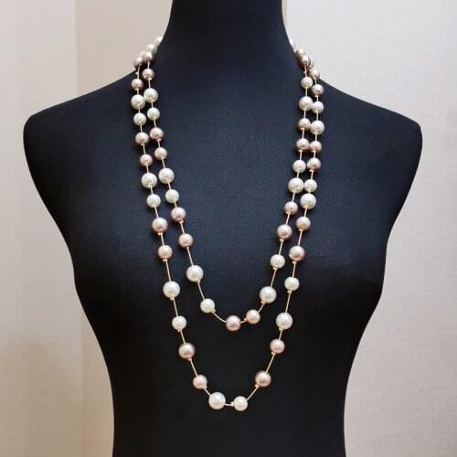 Fashion Classic Multilayer Simulated Pearl Necklaces For Women Luxury Beaded Pearl Necklace Sweater Chain Wedding Jewelry Gifts