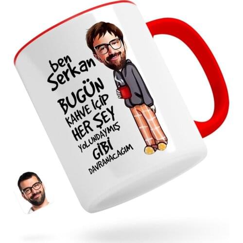 Personalized Men 'S Everything Yolundaymış As Caricature Of Red Mug Bardak-1