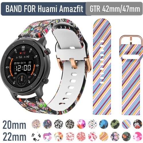 Soft Silicone Sports Strap for Huami Amazfit GTR 42mm 47mm Watch Watchband for 20mm 22mm Watch Wrist Band Bracelet Accessories