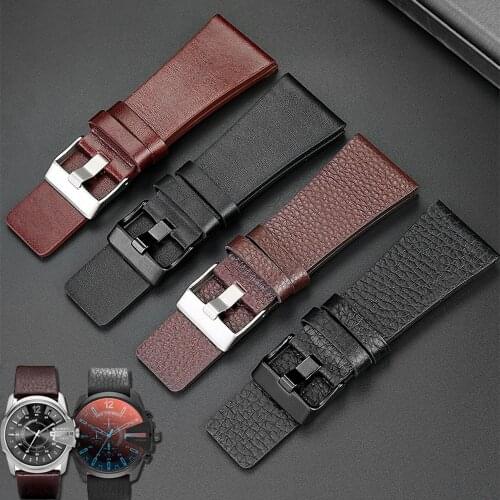 22mm 24mm 26mm 28mm 30mm 32mm Retro Genuine Leather Wrist Band for Diesel Watch Strap DZ7406 DZ7408 DZ4280 DZ4343 Men Bracelet