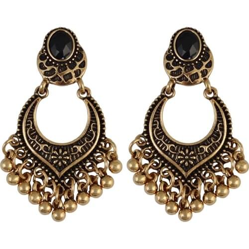 Turkey Women Vintage Earrings 2020 Ethnic Hollow Flower Gypsy Bell Dangle Earrings Indian Jewelry Trible Earring Accessories
