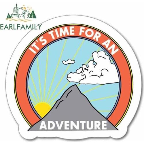 EARLFAMILY 13cm x 11.9cm For Its Time For An Adventur Vinyl Car Sticker Personality Creative Stickers Waterproof Car Decoration