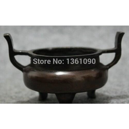 Xd 001104 Old Chinese Bronze Collect Folk Buddhism Set Statue Tripod Incense Burner Censer