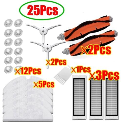 Mop Cloths Wet Mopping filter Side Brush Roll Brush Suitable for Xiaomi Roborock Robot S50 S51 Vacuum Cleaner Spare Parts Kits