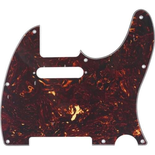 Musiclily 8 Hole Tele Guitar Pickguard for USA/Mexican Made Fender Standard Telecaster Modern Style, 4Ply Tortoise Shell