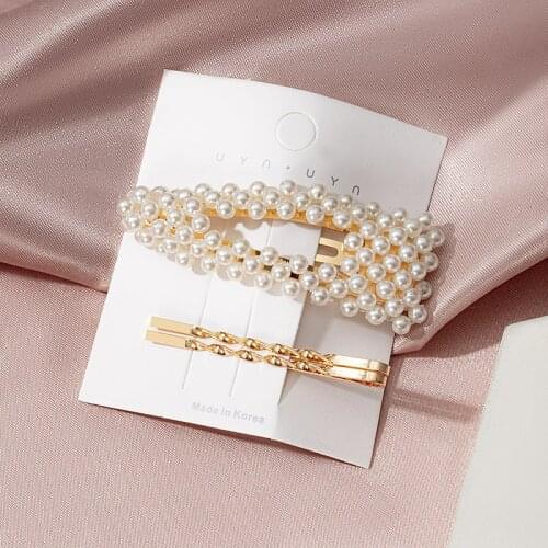 New Korea Style Fashion Pearl Hair clip for Women Elegant Romantic Female Hairpin 2021 Accessories Hair Stick Barrettes Jewelry