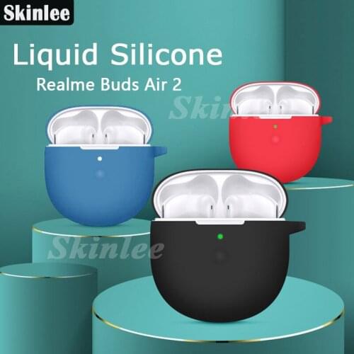 Skinlee Liquid Silicone Case For Realme Buds Air 2 Case Wireless Headphone Protector Case For Realme Buds Air2 Protect Cover