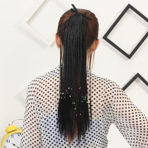 ZM hand made ombre braiding hair pony tail black and brown hair pieces for women braid ponytail extension