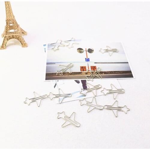 12pcs Metal Material plain Shape Paper Clips Silver Color Funny Kawaii Bookmark Office School Stationery Marking Clips H0070